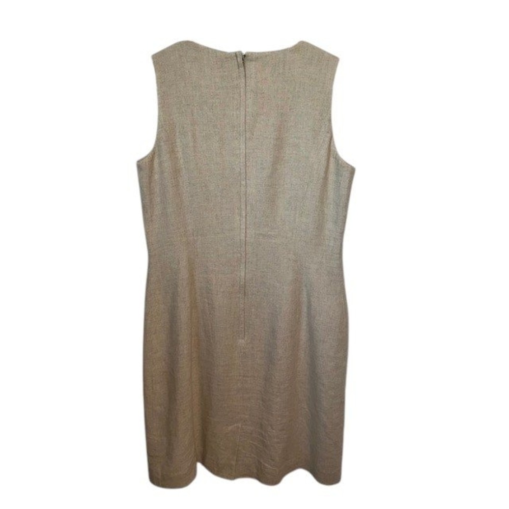 Bice Sag Harbor Dress 55% Linen Sleeveless Sheath Career Party Beige Dress Sz‎ 8 - Picture 2 of 13